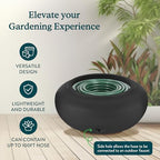 The HC Companies 21 Inch Garden Hose Pot - Durable Lightweight Plastic Decorative Hose Pot for Yard, 100-Foot Capacity Hose Storage, Black - Image 2