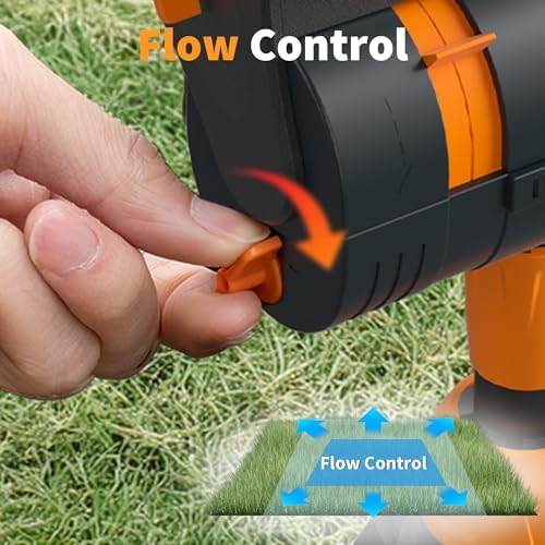 Diivoo Garden Sprinkler with Tripod Base, Mini Turbo Oscillating Water Sprinklers for Yard, Adjustable Width, Range and Flow Rate, 16 Nozzles, Grey - Image 6
