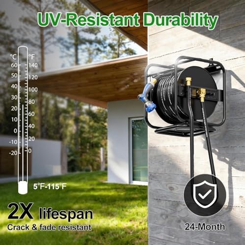 SPECILITE Garden Hose Reel With 100Ft Water Hose, 360° Rotation Frame - Image 6
