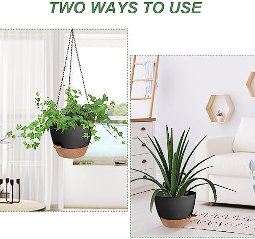 12 Inch Self Watering Hanging Planters for Indoor Outdoor Plants, 1 Pack - Image 5