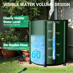 SKM Collapsible Rain Barrel, Anti-Leak 1000D 3-Layer PVC, 53 Gallon, Green - Image 6