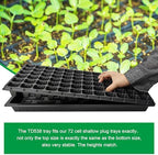RooTrimmer 10 Pack 1020 Seed Starter Trays and 10 Pcs 72 Cell Plug Trays, Thick Durable Seedling Plastic Nursery Tray for TD538 1020 Tray Germination (10 Sets) - Image 6