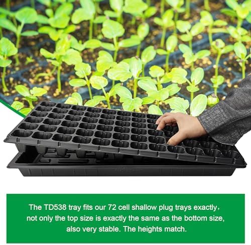 RooTrimmer 10 Pack 1020 Seed Starter Trays and 10 Pcs 72 Cell Plug Trays, Thick Durable Seedling Plastic Nursery Tray for TD538 1020 Tray Germination (10 Sets) - Image 6