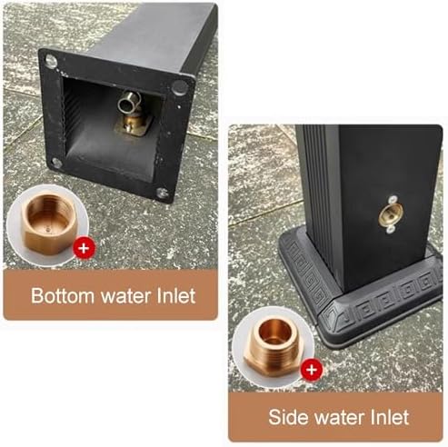 Free Standing Water Column for Home Garden, Outdoor Column Faucet, Garden Hose Holder with Full Copper Faucet, Square Garden Water Column, Stainless Steel(Red,113cm/44.5in) - Image 4