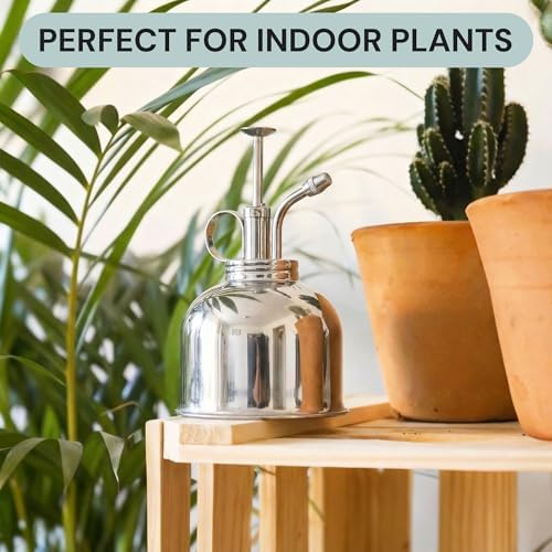 Sustainable Village Watering Can Indoor Plants - Nickel Plant Mister - Stylish and Rust Resistant Watering Cans for Healthy Hydration - Prevents Overwatering - Image 6