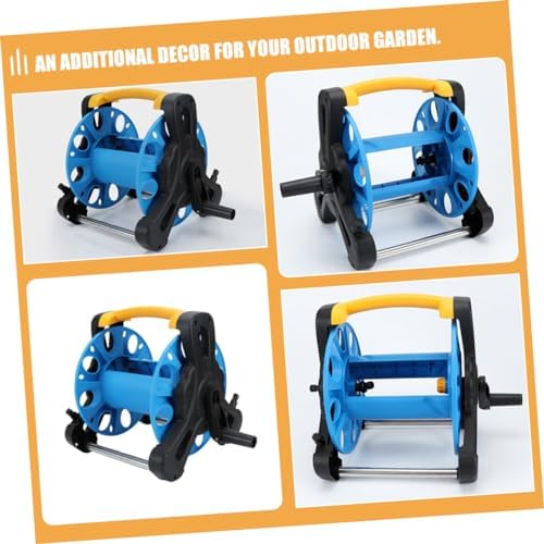 Freestanding Garden Hose Reel Storage Rack, PP Blue, 35m - Image 2