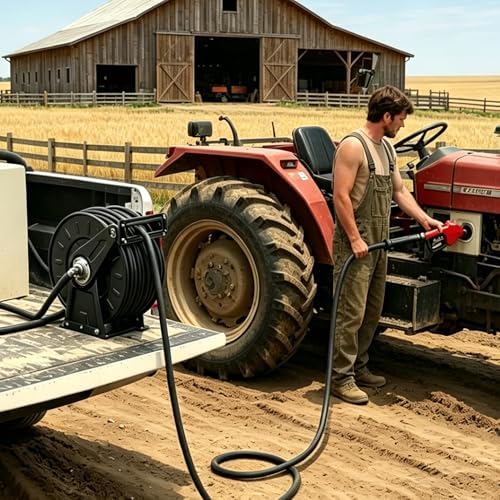 SILVEL 1 Inch Diesel Fuel Hose Reel 50 ft Retractable Spring Rewind - Image 4