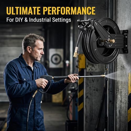 Retractable Pressure Washer Hose Reel, 50FT x 3/8" - Image 3