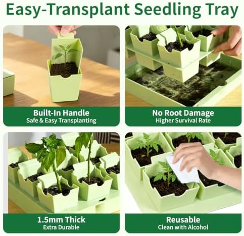 Seed Starter Tray with Handles Easy Transplant 9 Cells - Image 6