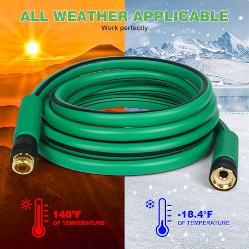 AIODE Heavy Duty Garden Hose, 5/8 in x 100 FT, Super Flexible Hybrid Rubber - Image 5