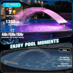 Upgraded Pool Fountain with Remote - Adjustable Waterfall Pool Sprinkler Fountains with Lights, Spray Water Fountains for Above Ground and Inground Pool for Cooling, White - Image 6