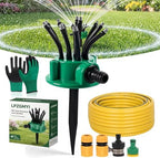 360° Multi-Directional Lawn Sprinkler, 2026 New Precision Garden Irrigation with Flexible Spray Nozzles, Stable Rotating Water Sprinkler, Flower Shape Spray Head for Hose Yard Grass (1pcs+5m Hose) by Unknown
