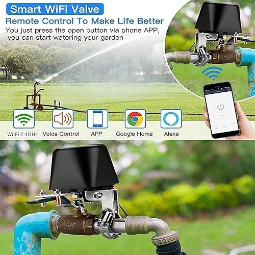 Jinvoo WiFi Smart Valve, Water Shut-Off Controller, Sprinkler controllerr, Smart Irrigation Controller, Compatible with Alexa, Google, Smart Life APP Control, No Hub Required (2 Pack) - Image 4