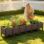 Raised Garden Bed with Legs, 20" Tall Planters for Outdoor Plants 95"Lx16"W - Image 2
