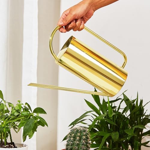 Stainless Steel Watering Can 1500ml Long Spout for Indoor (Gold) - Image 3