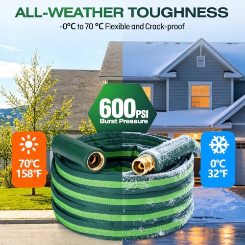 30FT Garden Hose, Ultra Lightweight All-Weather Flat Water Hose 5/8-Inch - Image 6
