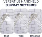 HammerHead Metal Dual Shower Head Combo With 3-Spray Handheld and Rainfall - Image 4