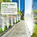Metal Misting Nozzle Tee with Built in Hose, Sprayer for Outdoor Cooling - Image 2