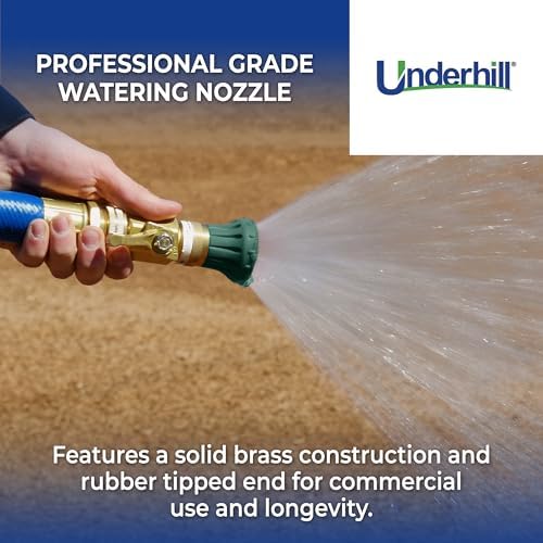 Underhill Precision Rainmaker Garden Water Hose Nozzle, Sprayer, 23 GPM at 80 PSI, 3/4-Inch Thread Inlet, Heavy-Duty Brass and Rubber, HN2300 - Image 5