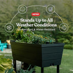 Keter Urban Bloomer 12.7 Gallon Raised Garden Bed and Outdoor Herb Garden Planter with Self Watering Gauge and Drainage Plug, Dark Grey - Image 3