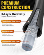 50ft Polyurethane Garden Hose, 5/8 in Lightweight Flexible Water Hose with Swivel Fittings, All-Weather, No-Kink Memory, Commercial Duty, Perfect for Home and Commercial Applications - Image 3