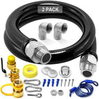 2PACK 1675KIT48 Safety System Kit, 48" Commercial Gas Hose Connector Kit with 3/4" Quick Disconnect, Flexible Gas Line Hose, Gas Valve & Restraining Cable for Moveable Commercial Kitchen Equipment. by Unknown