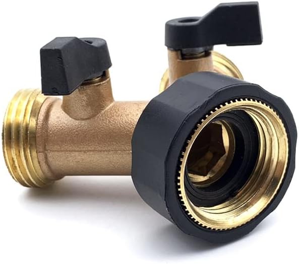 2 Way Y Valve Garden Hose Connector Splitter, Y Valve 2 Way Valve Brass Outdoor Garden Hose Adapter, Hose Splitter for Greening, Fruit Trees - Image 5