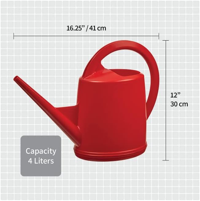 Consolidated Plastics Durable Swiss Watering Can with UV Protection, Ergonomic Handle for Indoor/Outdoor Gardening, Made in Switzerland (4 Liter, Red) - Image 4
