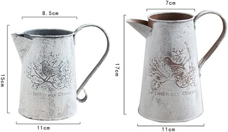 Vintage Garden Home Iron Sheet Craft Holder Vases Decoration Barrel Watering Can Flower Bucket Pastoral(E) - Image 2