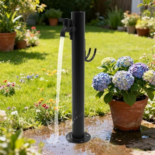 304 Stainless Steel Cylindrical Vertical Garden Water Column, Outdoor Column Faucet, Outdoor Antifreeze Faucet Water Dispenser for Exterior Patio Backyard and Lawn - Image 5