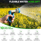 Non-Expanding Garden Hose 75ft w/10 Function Nozzle, Lightweight Water Hose - Image 5