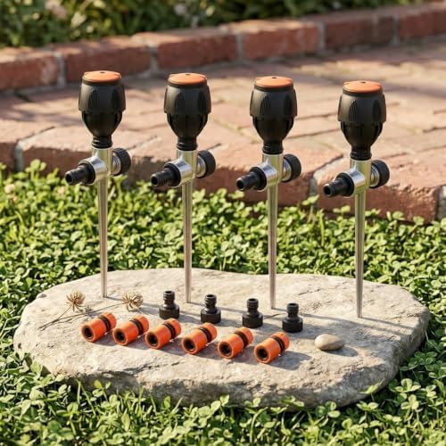 Lawn Sprinkler 4 Pack with Spike Base Connectable 360 Rotary - Image 2