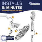 HammerHead Metal Dual Shower Head Combo With 3-Spray Handheld and Rainfall - Image 7