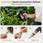 High Pressure Garden Hose Nozzle, Adjustable Pressure Washer Spray Gun for Hose, Universal 3/4-inch Power Jet Water Attachment with Foam Dispenser for Car Wash, Patio, Pets, No Electricity (Set C) - Image 4