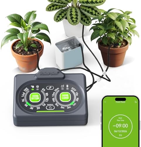 RAINPOINT Smart Auto Plant Waterer Kit for Indoor Houseplants,WiFi/App Control and Local Panel Control,Tap Free Drip Irrigation System for Indoor Balcony Grow Tent Office Water 10-15 Plants by RainPoint