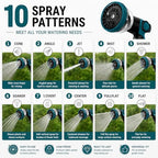 Garden Hose, Non-Expandable Water Hose with 10 Function Hose Nozzle, Lightweight Flexible Garden Hose, Kink & Tangle Free, Rust Proof Fittings for Yard, Lawn, Garden Watering (100FT) - Image 5