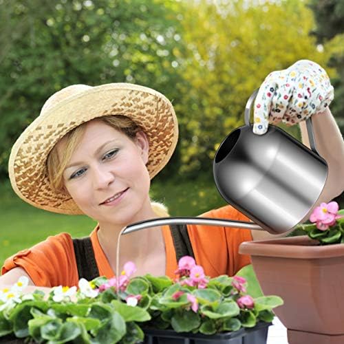YARNOW 1000ml Stainless Steel Watering can with Long Spout for Indoor Plants, Succulents, and Garden Use (Silver) - Image 2