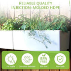 Glowpear Self Watering Planter Box - 23.6", White - UV Stable, Scalable Wall Mounts Plant Pot with Water Gauge, Indoor Outdoor for Vegetables, Flowers, Herbs, and Succulents, Gardening - Image 4