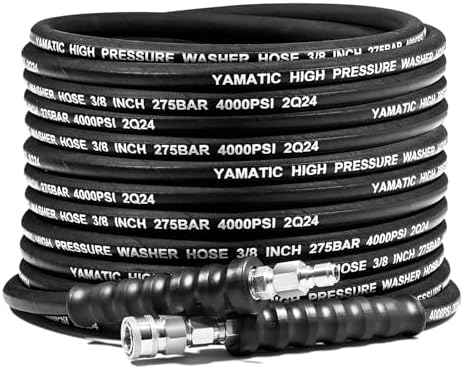 YAMATIC 3/8 Inch Pressure Washer Hose, 4000 PSI, 50 FT by YAMATIC