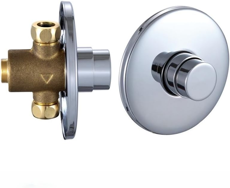 Heavy-duty self-closing shower valve, chrome-plated brass shower controller, wall-mounted shower faucet, suitable for gyms, swimming pools, schools and public facilities (Surface mounted 90 degrees) - Image 4