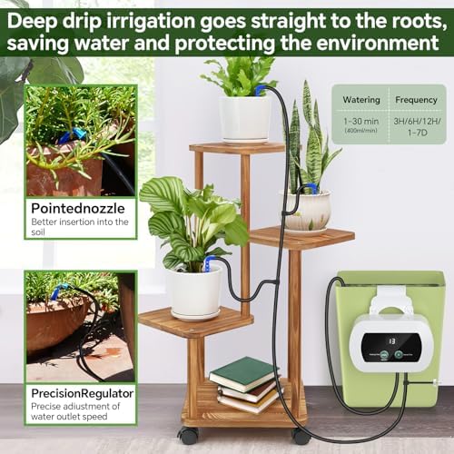 Automatic Watering System with Self Plant Watering Devices,Indoor Watering System for Potted Plants with Customize Schedule Water Timer,USB Power for Indoor Plant Watering System - Image 3
