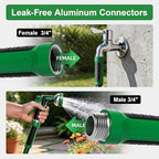Garden Hose 125ft x 5/8" All-Weather Flexible Water Hose Lightweight, Durable, Kink-resistant, Heavy Duty Hybrid Polymer Hose, Male to Female Leak-Free Aluminum Connections, Burst 600 PSI. - Image 3