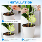 M METERXITY 2-Pack Plant Watering Globes, 9.8 Inch Plastic Self Watering Planter Insert with 2 Stoppers for Indoor/Outdoor Plants, Self Water Devices [Green] - Image 5