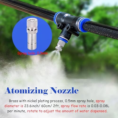 Industrial Dust Control Cooling Mist Kit, Adjustable Water Output, High-Pressure Hose & Nozzles, 148ft for Backyard & Outdoor Areas, Effective Dust Suppression Solution - Image 3