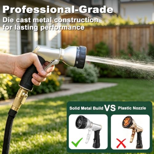 FANHAO Garden Hose Nozzle Heavy Duty, Metal Water Hose Sprayer, Leakproof - Image 5