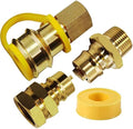  /" Female and Male Solid Brass Dual Fuel Generator Natural Propane Hose Quick Connect Disconnect Fittings Convert for Pipe Natural Gas Supply for Generators 4PCS Kit by MENSI