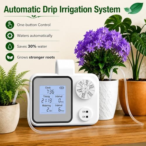 Vacation Plant Watering Devices & Indoor Irrigation Kit, Automatic Drip System with Adjustable Drippers for Indoor Outdoor Garden, Waters 15 Plants - Image 2