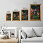 Gold Vintage Framed Lantern Wall Art, Rustic Oil Painting Style Print - Image 3