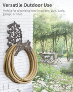 Cast Iron Garden Hose Holder Wall Mount, Rustic Heavy Duty Water Hose Hanger Storage Rack, Decorative Vintage Hose Reel Organizer for Outside Garden Yard Patio, Birds on Branch Design - Image 7