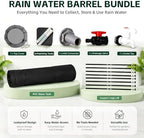 200 Gal Collapsible Rain Barrel with Spigot, Filter and Overflow Kit, Black - Image 3